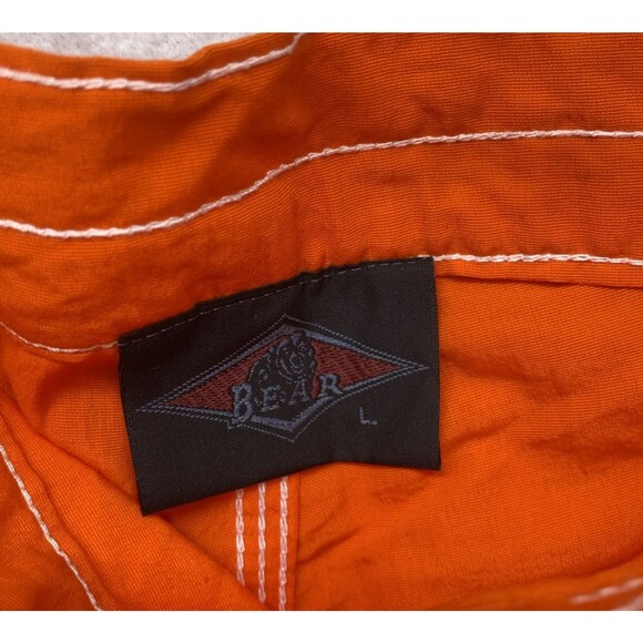 Bear Surf Mens 32" Board Nylon Swimming Trunks Orange Drawstring 1990's Wave - Picture 3 of 8